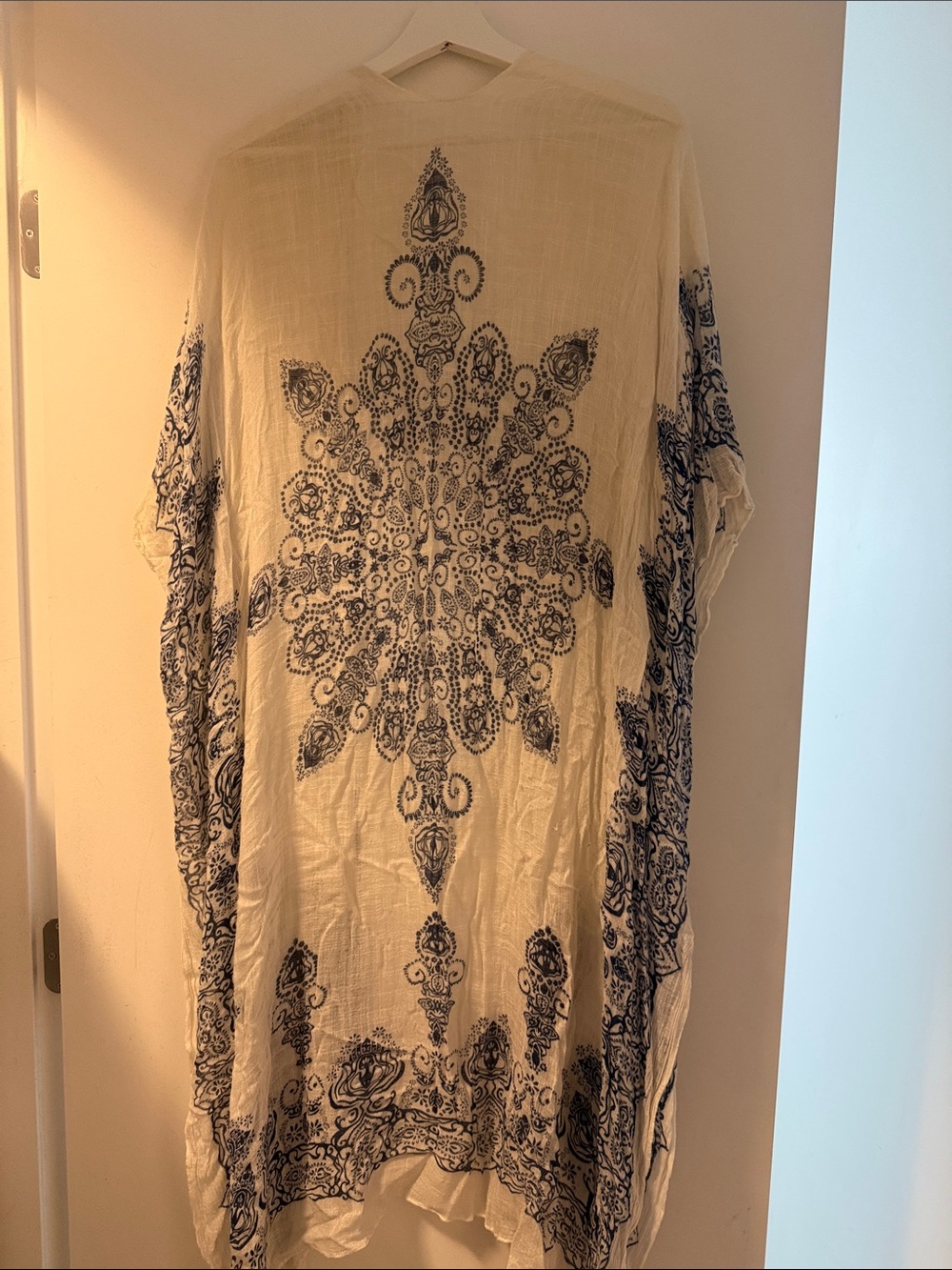 Bohemian Blue & Cream Decorative Throw - Brand Unspecified